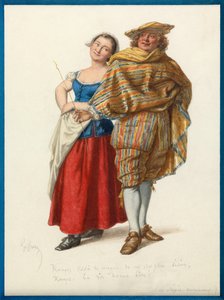 Marinette és Kövér Rene portréja, 1870 körül (akvarell)