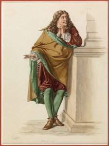 Moliere portréja, 1870 körüli (akvarell) alkotó: Edmond Aime Florentin Geffroy