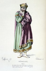 Phocas karaktere a Heraclius - Teljes színház című tragédiában: (Corneille-darabok gyűjteménye) Geffroy rajza, Delanoix metszete - szerk. Laplace, Sanchez et Cie, Párizs 1884