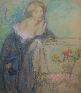 Maszkos nő, 1911 (pasztell, papíron)