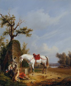 Lovas lóval alkotó: Edmond Jean-Baptiste Tschaggeny