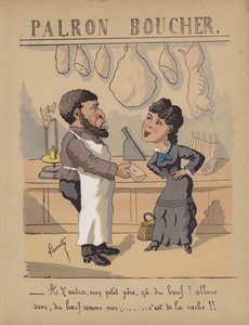 Egy hentesboltban (színes litó) alkotó: Edmond Lavrate