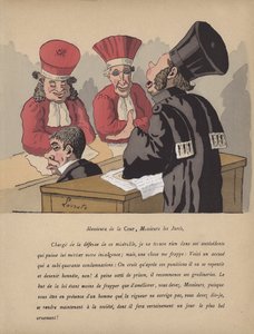 Bírósági jelenet (színes litó) alkotó: Edmond Lavrate