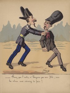 Rendőr letartóztat egy tolvajt (színes litó) alkotó: Edmond Lavrate