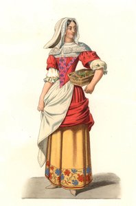 17. századi francia paraszt, Jean Saint Jean metszetéből - Litográfia Edmond Lechevallier-Chevignard (1825-1902) illusztrációjából, a „Costumes historiques des 16th” c.