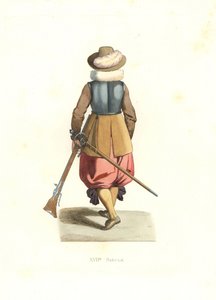 Muskétás francia Flandriából alkotó: Edmond Lechevallier Chevignard