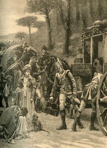 Joseph Bonaparte király repülőútja a spanyolországi Vitoriából, 1813 c1890. alkotó: Edmund Blair Leighton
