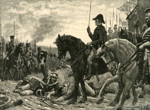 Wellington és Blucher találkozása a waterlooi csata után, 1815 c1890. alkotó: Edmund Blair Leighton