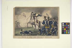 Death Of Adjt. Genl. George S. Lincoln (kézzel színezett litográfia)