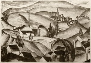 Táj házakkal alkotó: Edmund Fabry