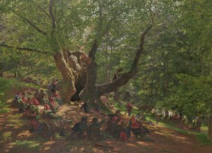 Robin Hood és vidám emberei a Sherwood Forestben, 1859 (guache és gumiarábikum papíron)