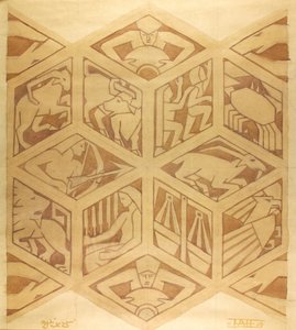 Zodiákus jelek – Art Deco, 1934. április (gouache papíron)