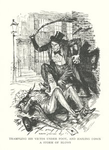 Illusztráció R. L. Stevenson The Strange Case of Dr. Jekyll  Mr. Hyde című könyvéhez (litográfia) alkotó: Edmund Joseph (after) Sullivan