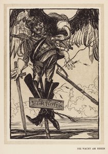 A császár füzére: Die Wacht Am Rhein (litográfia) alkotó: Edmund Joseph (after) Sullivan