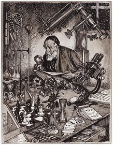 The Scientist at Work (litho) alkotó: Edmund Joseph Sullivan