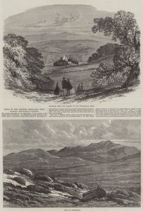 Kilátás a Skót Felföldön, Balmoral közelében, a Braemar Gathering közelében
