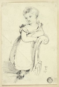 Kislány áll a kanapén (recto); töredék: Hátul egy nő feje (hátlap) alkotó: Edmund Thomas Parris