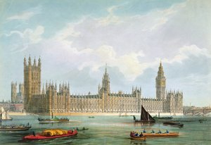 A Parlament új házai, Thomas Picken metszete, a Lloyd Bros. und Co. kiadása, 1852