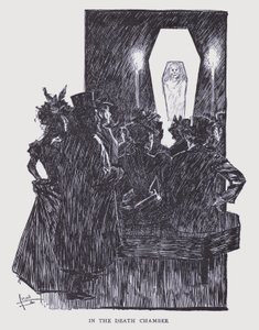Bohém Párizs: A siralomházban (litográfia) alkotó: Edouard Alfred (1875-1954) Cucuel