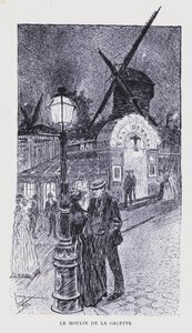 Bohém Párizs: Le Moulin de la Galette (litográfia) alkotó: Edouard Alfred (1875-1954) Cucuel