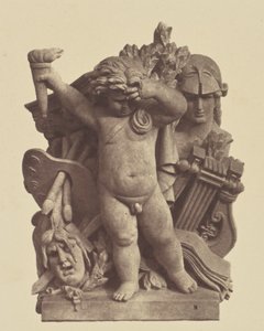 ["Les Beaux-arts", Nicolas Guillemin szobra, a Louvre díszítése, Párizs] alkotó: Édouard Baldus