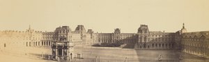 [A szecessziós Louvre, a Cour Napoléon és a Carrousel panorámaképe a Tuileriák felől]