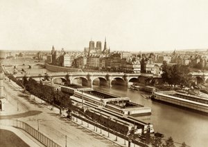 Szajna hidakkal, hátul a Notre-Dame de Paris