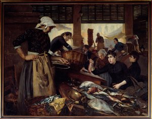 Kilátás a Delacroix Hallra. Séta a marseille-i halhoz. Edouard Cremieux festménye (1856-1944)