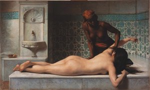 Masszázs, hammam jelenet, 1883.