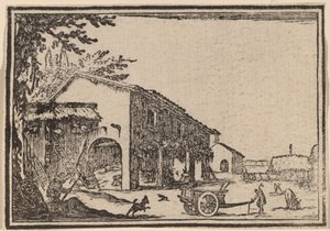 Egy farm udvara alkotó: Edouard Eckman after Jacques Callot