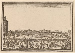 Tűzijáték az Arnón, Firenzében alkotó: Edouard Eckman after Jacques Callot