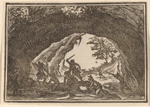 Rablókat támadó katonák alkotó: Edouard Eckman after Jacques Callot