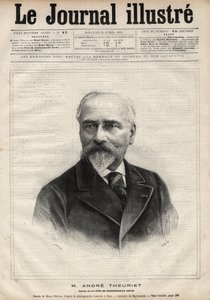 Andre Theuriet (1833-1907), francia regényíró, költő és akadémikus portréja – Navellier metszet a „Le journal illustrious” 1891-ben.