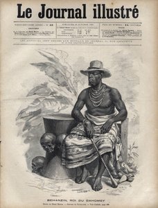 Behanzin (1844-1900), Dahomey (Benin) királyának portréja – Navellier metszete az 1892-es „A jeles naplóban”