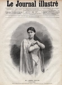Emma Calve portréja (Rosa Noemie Emma Calvet de Roquet) (1858-1942), francia szoprán – Navellier metszete az 1892-es „The Illustrous Journal”-ban
