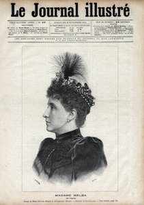 Nellie Melba (Helen Porter Mitchell) (1861-1931), ausztrál szoprán portréja – Navellier metszete az 1891-es „The Illustrous Journal”-ban