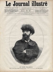 A Sar Merodack Josephin Peladan, Josephin Peladan (1858-1918) francia író és okkultista álneve – Navellier metszete a „The Illustrous Journal” 1892-ben.
