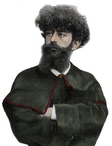 A Sar Merodack Josephin Peladan, Josephin Peladan (1858-1918) francia író és okkultista álneve – Navellier metszete a „The Illustrous Journal” 1892-ben.