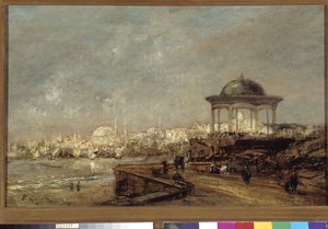 Kioszk Stamboulban Isztambulban (Konstantinápoly) Törökországban Edouard Jacques Dufeu festménye (1840-1900) Kötelező említés: Collection fondation regards de Provence, Marseille alkotó: Edouard Jacques Dufeu