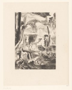 Táj pálmafákkal és fürdőfigurákkal alkotó: Edouard Léon Louis Edy Legrand (attributed to)