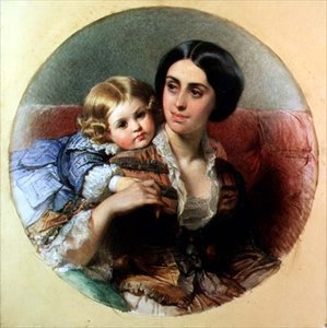 Anyai gyengédség alkotó: Edouard Louis Dubufe