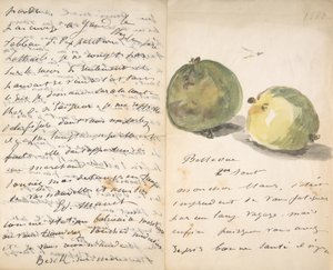Két almával díszített levél Eugène Mausnak, 1880. augusztus 2. alkotó: Édouard Manet