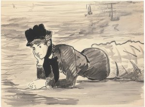 Annabel Lee a tengerparton. 1881 körül alkotó: Édouard Manet