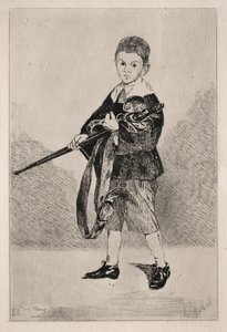 Gyermek karddal, balra fordulva. alkotó: Édouard Manet