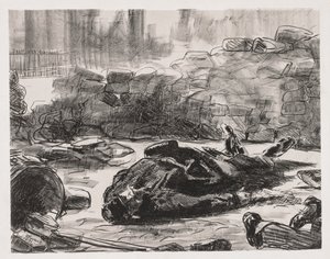Polgárháborús jelenet Párizs kommünjében, 1871. alkotó: Édouard Manet