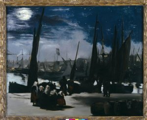 Holdfény Boulogne kikötője felett alkotó: Édouard Manet