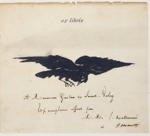 Ex-librisek, amelyeket Edouard Manet litografált illusztrációként: Edgar Allen POE. A varjú. A Holló. Stéphane Mallarmé fordítása Edouard Manet illusztrációival alkotó: Édouard Manet