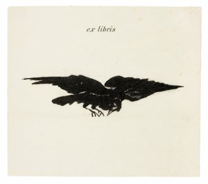 Repülő holló: ex libris, A hollóból (Le Corbeau) alkotó: Édouard Manet
