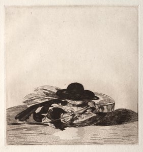 Előlap egy rézkarcok kiadásához: Kalap és gitár alkotó: Édouard Manet