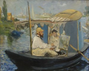 Német: Die Barke Claude Monet festménye a műtermi hajóján alkotó: Édouard Manet